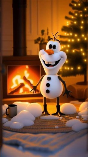 Snowman Tries to Warm Up… Big Mistake ⛄🔥😂 #xmas