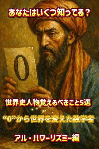 いくつ知ってる？アル・ハワーリズミーの覚えるべきこと5選（世界史人物#44） #学び #世界史 #歴史 #雑学 #数学 #アルゴリズム #shorts