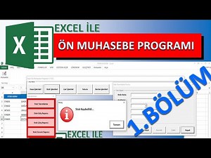 Excel ile Ön Muhasebe Programı 1.Bölüm (Form Tasarımları ,Stok Kayıt) / Pre-Accounting with Excel