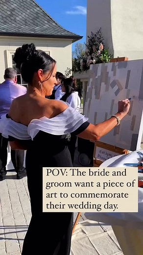 What a conversation piece! 🎨 Remember the day you said ‘I do’ with a painting by your guests. This art project is the perfect reception activity - no painting experience necessary 😉. Get creative ideas like this and more by hiring one of our stellar @matchbook_app event planners. 🎥: @art.by.mrj #guestbookideas #weddingreels #weddingidea #weddingideas #weddingart #uniquewedding #weddingblog #wedding #weddingreception #weddingplanning