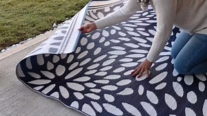 Reversible Plastic Straw, Water Resistant Outdoor Rug 9x12 for Patio, Deck, Porch, Camping, RV | Fade Resistant Outside Area Rugs for Patios | Size 8'10'' x 11'10''