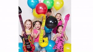 10pcs Inflatable Instruments Party Props Rock Star Toy Set Inflatable Saxophone Bass Rock Microphone Rock Electric Guitar Recorder Suitable for Various Music Parties(Versatile Style)