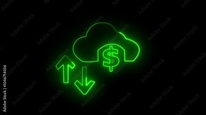 mobile banking, cloud computing down and upload data flat style icon.
