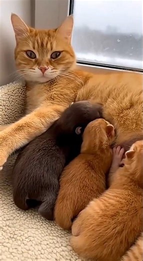 My Cat Adopts Orphan Bear🐱🐻#cat #bear #animalrescue #heartwarming #animals