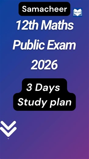 Samacheer 12th Maths Public exam 2026 study plan