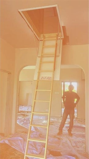 Installing Fakro attic ladder makes attic access 100x easier. No lugging around | Bronte Attic #LWK