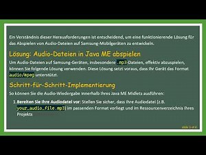 So spielen Sie Audio-Dateien in Java ME auf Samsung-Mobiltelefonen ab