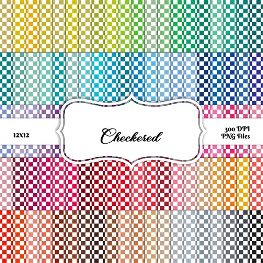 100 Seamless Checkered Pattern Digital Paper Pack: 100 Colors (12x12, PNG, 300 Dpi) - Etsy