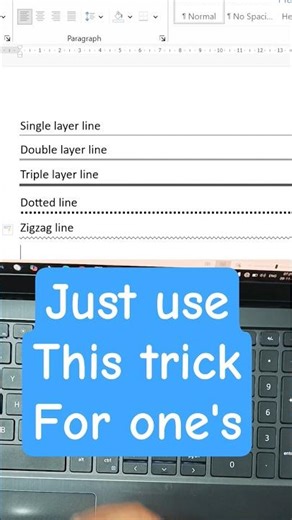 How to draw straight line in ms word | Ms word hidden trick #shorts #mswordtricks #wordtips
