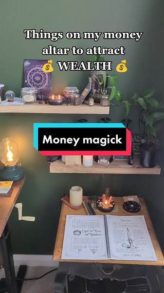 Rich Witches!! #witchtok #bookofshadowsideas #bookofshadows #bookofshadowspages #learnwitchcraft #witchtips #witchy #moneyaltar #moneymagick #moneybowl #witchcraftaltar #witchydecor #whimsygothic