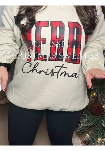 Love a classic Christmas sweater like this one with the Buffalo Plaid .. 5ft 135lbs sized up to a large #christmassweater #sweatshirt #tiktokshopcreatorpicks #tiktokshopblackfriday