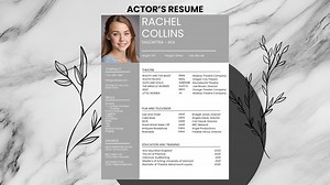 Professional Actor Resume Template Canva | Editable CV for Actors | Instant Download | Theatre & Film Industry Headshot - Etsy Canada