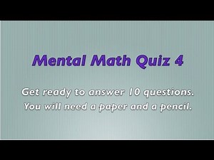 Mental Math Quiz 4 - Grades 2 and 3 Math - Numeracy Skills - Sparkles Online School