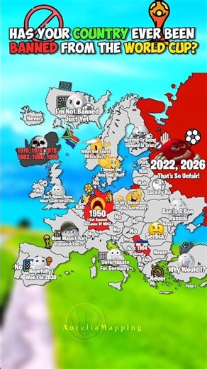 Has your country ever been banned from The World Cup? 🏆⚽ #mapping #countryballs #shorts #geography