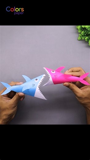 How to Make Paper Fish for Playing 🦈 Easy Origami Paper Fish for Kids - DIY Paper Crafts #handmade #shark #toys | Colors Paper