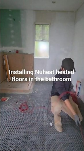 Timelapse- How to install Nuheat flooring heating system inside the bathroom