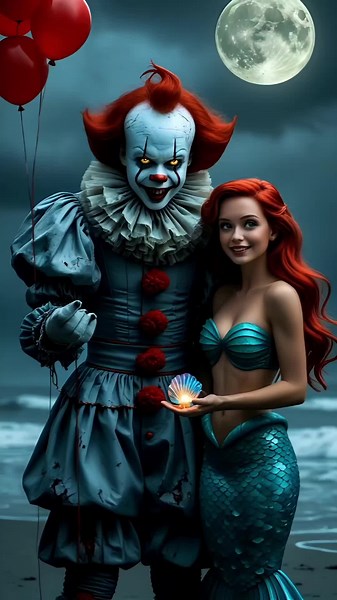 😱✨ When Disney Meets Horror! 🎈🧜‍♀️ | Pennywise meets Ariel – who saw this coming? 🎪🌊 #DisneyHorror #HybridMadness #HorrorMeetsMagic #DisneyVsHorror #CreepyCrossover #DarkDisneyVibes #HorrorHybrid #DisneyTwist #NightmareFuel #UnexpectedMashup #HorrorArt #DisneyDarkSide #ClownAndMermaid #ElegantlyEerie #HorrorFanatics #DisneyLovers #MashupMadness #FYP #Viral #HorrorTok #DisneyTok #DarkDisney #CreativeMashup #TikTokTrend #ForYouPage #HorrorArt #DisneyVibes #UnexpectedTwist #GoViral #ExplorePag
