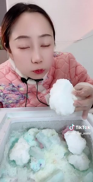Crunching Out The Freezer - Refrozen Shaved Ice Eating ASMR 1