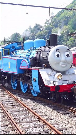 Shunting Work by Thomas the Tank Engine at Senzu Station, Oigawa Railway, Japan, Aug 2021