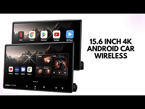 15.6" 4K Android Car TV Headrest Monitor – Rear Seat Entertainment System with Wireless Phone Link,