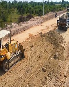 2.2K views · 53 reactions | Dozer & Truck in Action | Restoring Roads & Cleaning Sewers After Heavy Rain. . #Dozer #Bulldozer #heavyequipment #construction #Shantui #Komatsu #Dumptruck #Excavator #constructionsite #heavyduty #earthmoving #caterpillar | Bulldozer Cambodia | Facebook