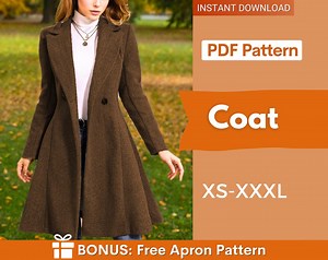 Coat Pattern | Winter Coat Sewing Pattern | Long Coat PDF Pattern | Winter Jacket Sewing Pattern PDF | Women Sewing Pattern - Etsy Canada