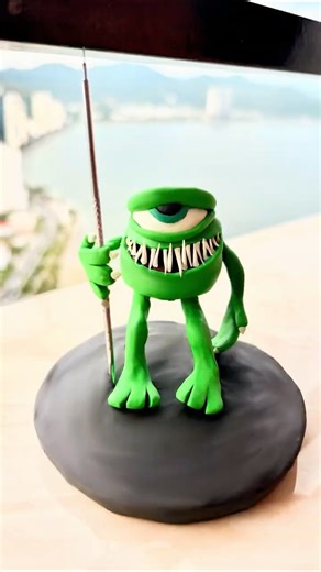 How to make a cute Mike Wazowski MONSTER out of play dough?🔥#animation #asmr #roblox