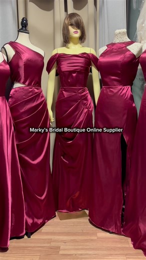 2nd Batch Satin Gown Burgundy Motif👗 Our Custom made Gown Made with high quality Charmouse Fabric Satin perfect for your once in a lifetime moment, Invest in timeless style with Marky's Bridal Book your order/s now!💞Experience the perfect fit and exquisite style that reflects your individuality. Elevate your look with personalized perfection 👗 Perfect for #bridesmaids #satingown #maidofhonour #weddinginspo #satindress For Inquiries: Pricelist, /Orders/, Prefer Color / Customize Designs 👇👇👇