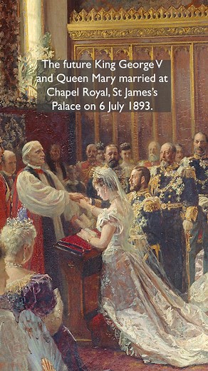 Royal Collection Trust on Instagram: "The future King George V and Queen Mary married on this day in 1893. The day was captured by Danish artist Laurits Tuxen, whose ceremonial pictures provide an invaluable record of significant royal occasions, blending tradition and modernity. Learn more about the couple in our current exhibition, The Edwardians: Age of Elegance at The King's Gallery, London."