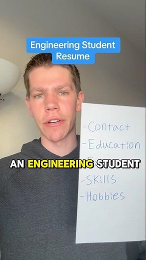 Engineering Student Resume Sections Example Freshman format internship Resume #engineeringstudent