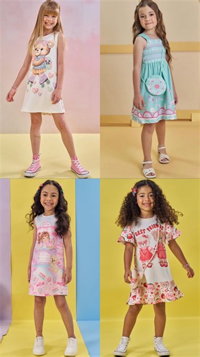 Clariê | Kids & Teen on Instagram: "Top 3 looks que ganharam meu coração! Moda leve, atual e cheia de charme para as meninas até 14 anos. 💕👗 • • • • #modainfantil #looksinfantis #meninas #criança #natal #fortaleza #ceará"
