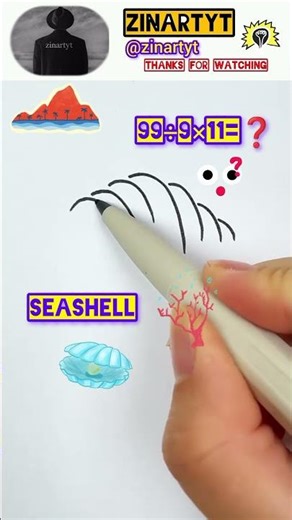 Easy Seashell🌊Drawing || How To Draw A Sea Shell 😉EASY Step #art #quiz #seashell #drawing #shorts