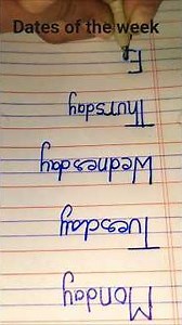 Day's of the week hand writing real print capital and cursive hand working ✍️✍️✍️✍️💯💯😊🥰👍 subscribe