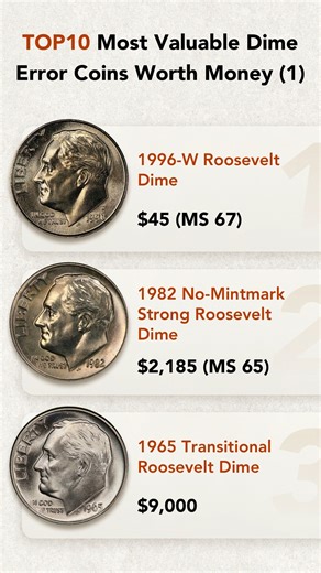 467K views · 2.3K reactions | TOP 10 Most Valuable Dime Error Coins Worth Money (1) #coins #dime #coincollecting #rarecoins | HeritCoin | Facebook