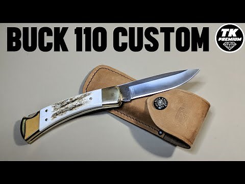 Buck 110 Lockback Elk Stag S30V Custom Shop Pocket Knife