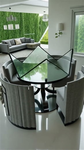 Convertible Glass Table | Modern Transforming Furniture Design ✨ #shorts #home #3d #smartstudioco