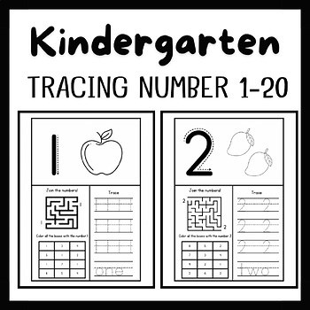 Number Tracing Worksheets 1-20 | Trace, Join, and Color Numbers | PreK & K