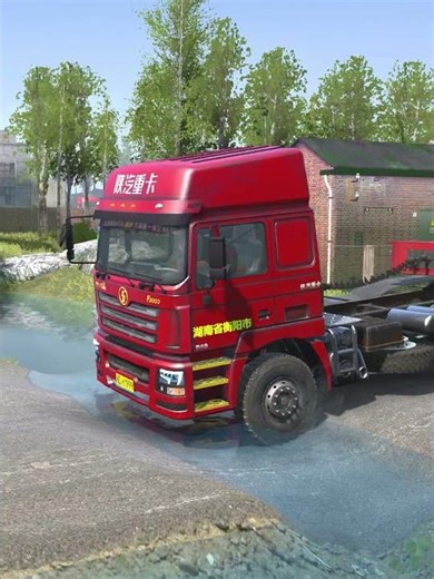 Spintires: MudRunner - Truck almost stuck on giant speed bump#mudrunner #simulation #truck #shorts