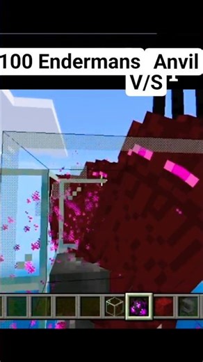 100 Endermans vs Falling Anvil in Minecraft | Crazy Experiment #minecraft #minecraftshorts #enderman