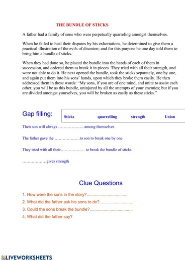 Video fairytales interactive worksheet