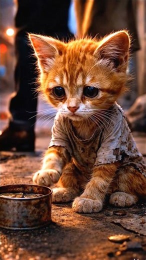 This Starving Kitten Begged for Food… But No One Helped 😢🐱 #shorts