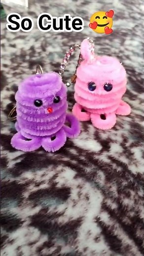 Cute Fuzzy Wire Toy Keychains DIY