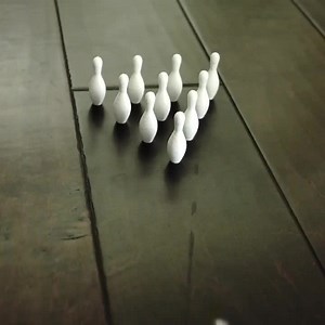 Mini Bowling Set : 10 Pins, Ball, Pin Setter, Ball Rolling Ramp - Etsy