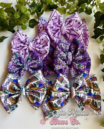Month of the Military Child Bow, Military Bow, Military Child Bow, April Military Child Awareness, Floral Military Bow, Purple Awareness - Etsy