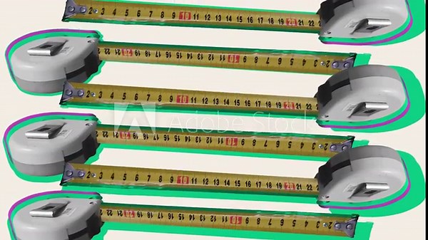 modern, trendy animation of meters for measuring a lot on the screen, which slide out and roll again. Centimeters indicator.