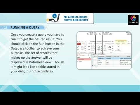 STUHUB ROBO COMPUTER CLASS 8 CHAPTER 4 MS ACCESS QUERY, FORMS AND REPORT