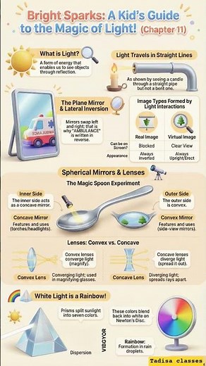 🌈 Light Chapter Full Revision | Mirrors, Lenses, Rainbow & Newton Disc | Class 7 Science