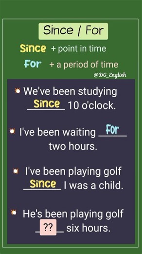 Since / For 👩🏻‍🏫 English Grammar Rules 🤗 Example Sentences For Practice #goviral