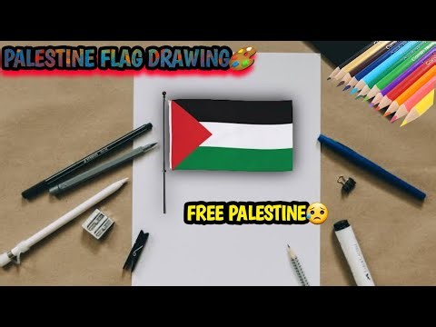 HOW TO DRAW 🎨PALESTINE FLAG🇵🇸 || PALESTINE 🇵🇸 FLAG DRAWING🖌 ||FLAG DRAWING #art #drawing