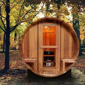 [Hot Item] New Canadian Red Cedar Outdoor Barrel Steam Traditional Sauna Room Wooden Sauna Room with Heater